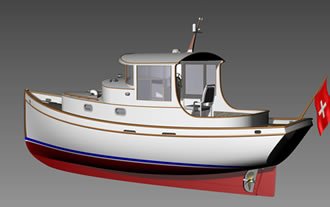 проект катера 7 метров в стиле буксира