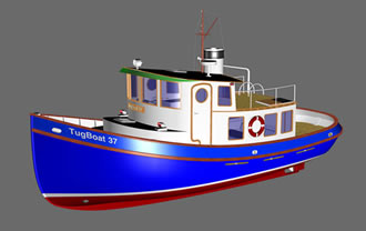 катер 11 метров в стиле буксира